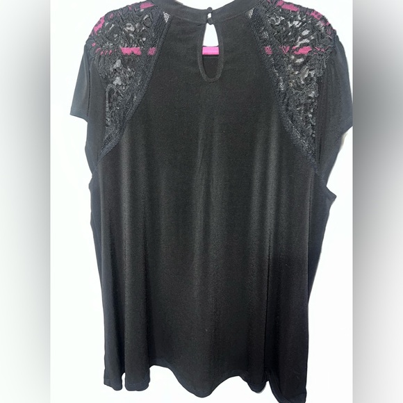 Torrid Black Blouse with Lace Size 3 - Picture 3 of 8